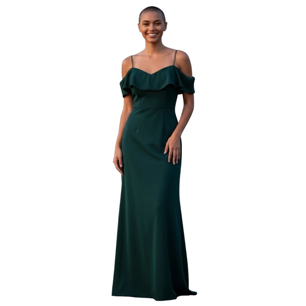 Windsor Womens Formal Evening Gown  in Emerald Green w Side Slit sz Small (NEW)